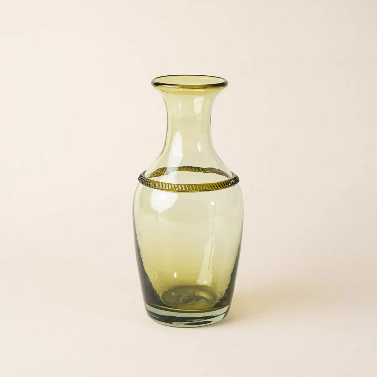 Banded Glass Bottle Vase