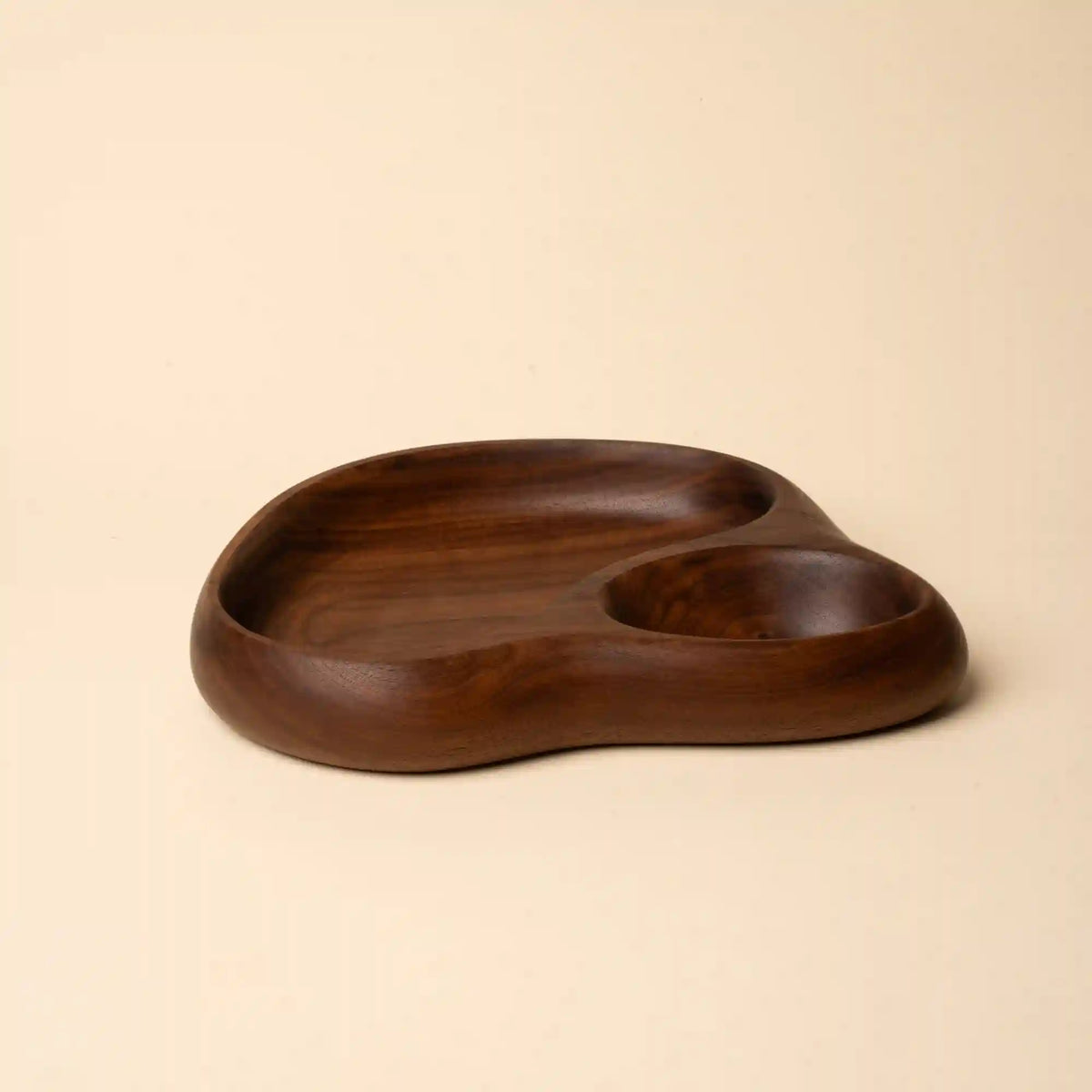 Sculptural Wood Double Tray
